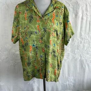 White Stag Tropical Bird Print Button Up &Tank Set Coastal Cottagecore,SZ XL
